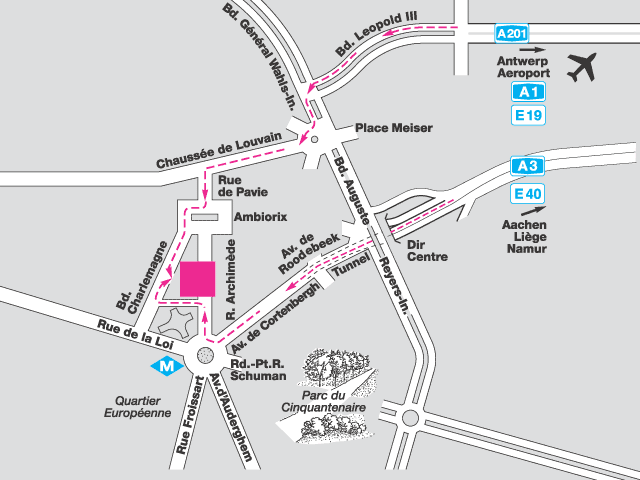 Dorint Hotel, Brussels Belgium - map
