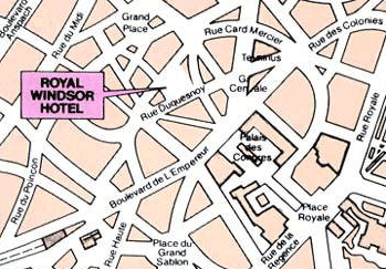 Royal Windsor Hotel, Brussels Belgium - map