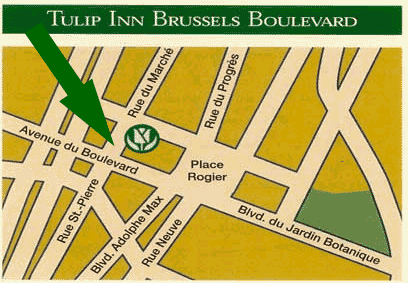 Tulip Inn Brussels Boulevard, Brussels Belgium - map