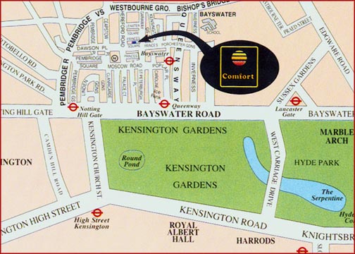 Comfort Inn Bayswater, Bayswater United Kingdom - map