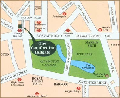 Comfort Inn Notting Hill, Notting Hill United Kingdom - map