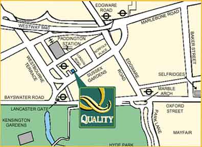 Quality Hotel Paddington, Paddington United Kingdom - map