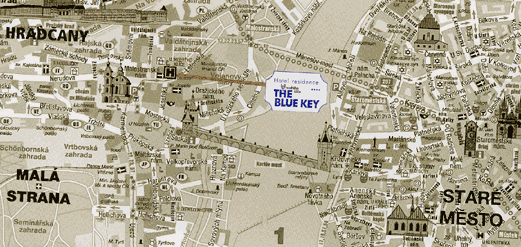 Blue Key Hotel, Prague Czech Republic - map