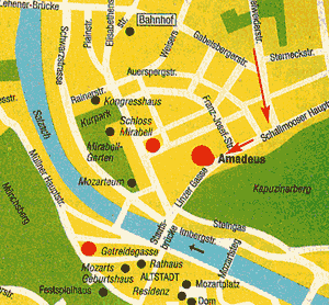 Hotel Amadeus, Salzburg Austria - map