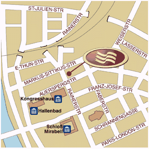 Crowne Plaza, Salzburg Austria - map