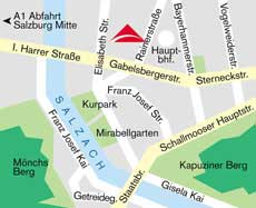 Europa Hotel, Salzburg Austria - map