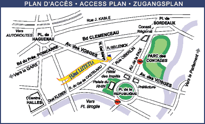 Hotel Lutetia, Strasbourg France - map