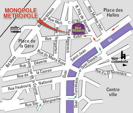 Best Western Monopole Metropole, Strasbourg France - map