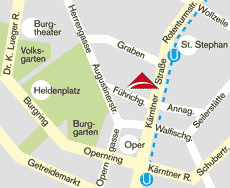 Astoria Hotel, Vienna Austria - map