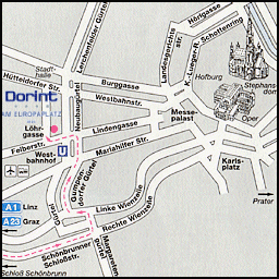 Hotel Dorint Am Europaplatz, Vienna Austria - map